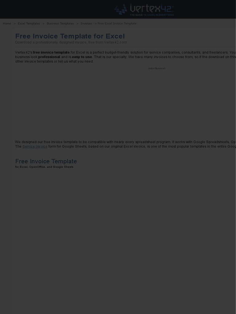 Free Invoice Template For Excel  PDF  Microsoft Excel  Invoice Throughout Excel Invoice Template 2003