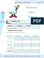 3er Grado Examen Marzo