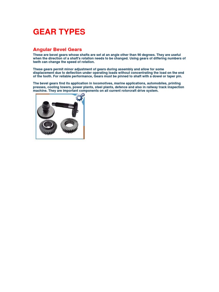 Gears Types PDF | PDF