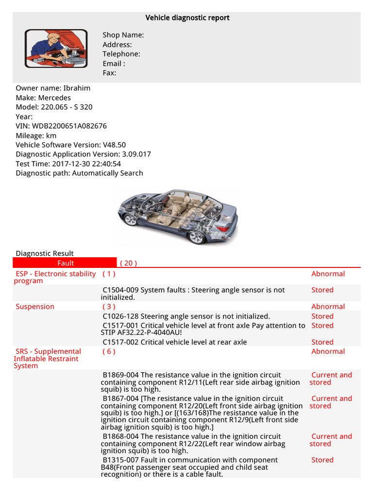 Mercedes-Benz Diagnostic Fault Codes | PDF | Airbag | Headlamp