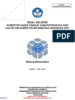 Soal Seleksi Matematika Kompetisi Sains Kabupaten 2020