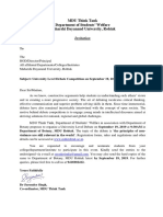 MDU Think Tank Invitation Letter For University Level Debate Competition (September 19, 2019) PDF