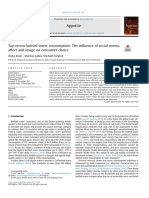 Tap Versus Bottled Water Consumption The Influence of Social Norms, Affect and Image On Consumer Choice