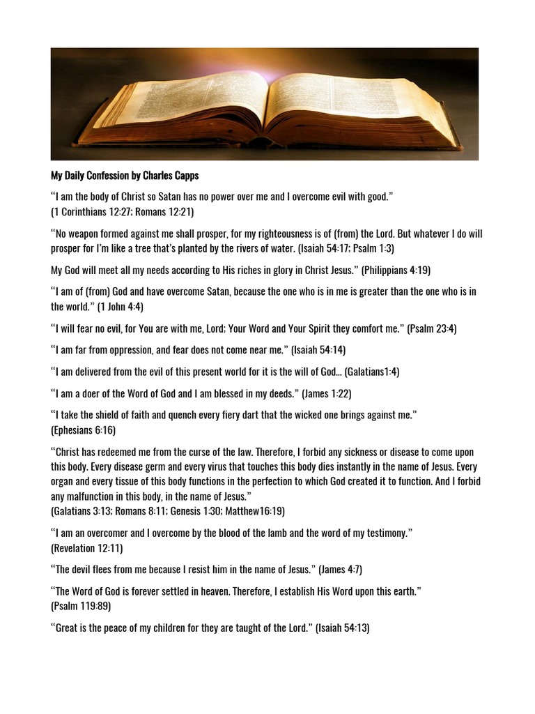 Daily Healing Confessions by Capps | PDF