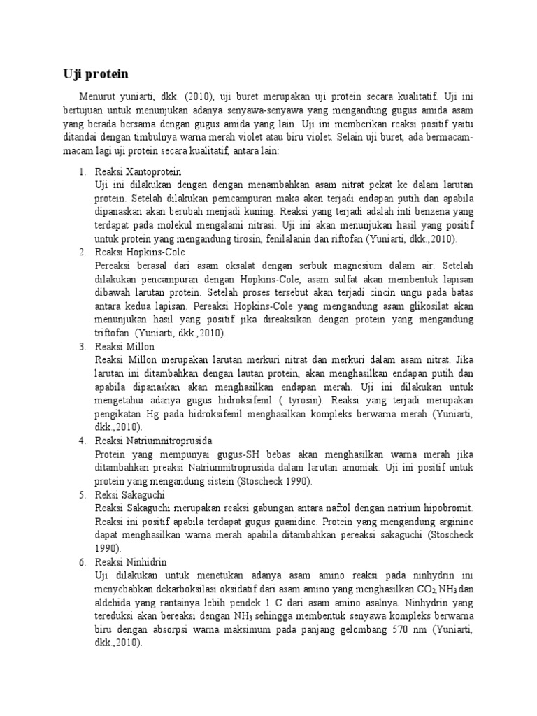Uji Hopkins-Cole dalam Analisis Protein | PDF | Sains & Matematika