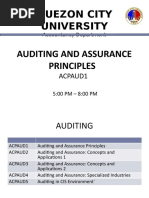 Session 1 AUDITING AND ASSURANCE PRINCIPLES