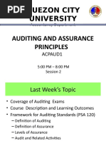 Session 2 For SBAC2B AUDITING AND ASSURANCE PRINCIPLES