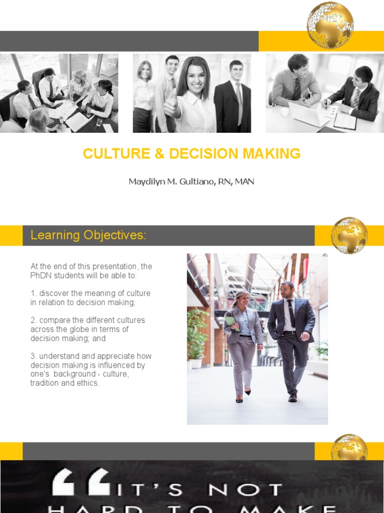 Culture's Impact on Decision Making | PDF | Decision Making | Cognition