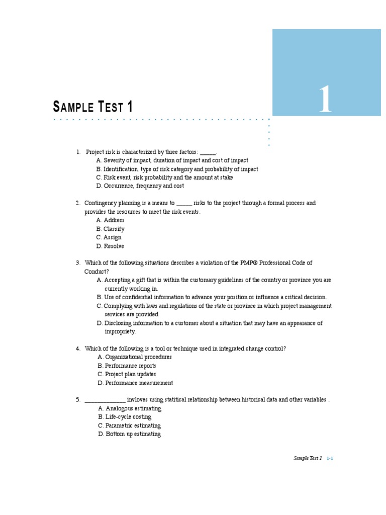 1000 PMP Questions PDF | PDF | Project Management | Risk Management