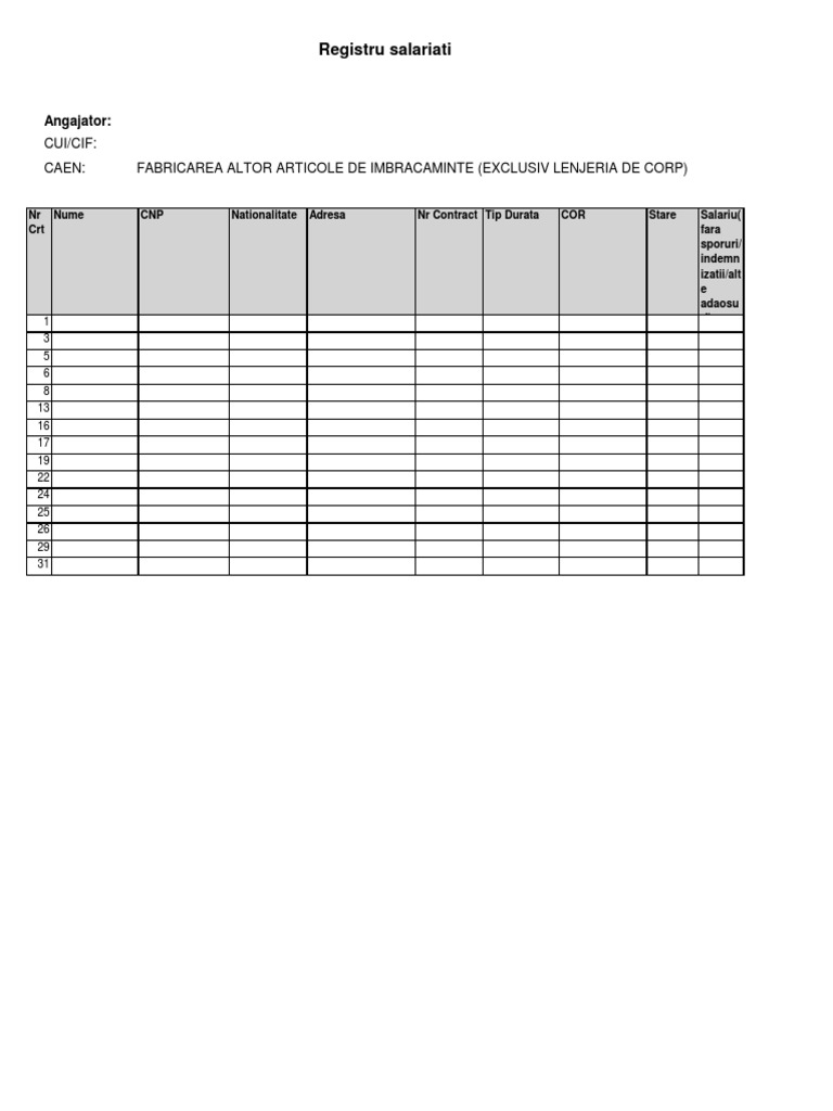 Tabel Angajati PDF | PDF