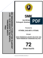 Soal Pra UN Matematika SMK AKP Paket B (72) 2018 PDF