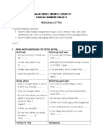 LKPD Iv Bahasa Inggris Personal Letter