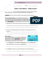 WK 4 Coral Reefs 2 - Biotic Factors Student Exploration Gizmo Lab