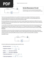 Series Resonance in A Series RLC Resonant Circuit