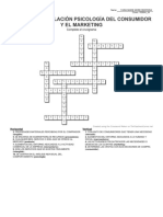 Crucigrama Relación Psicología Del Consumidor y El Marketing