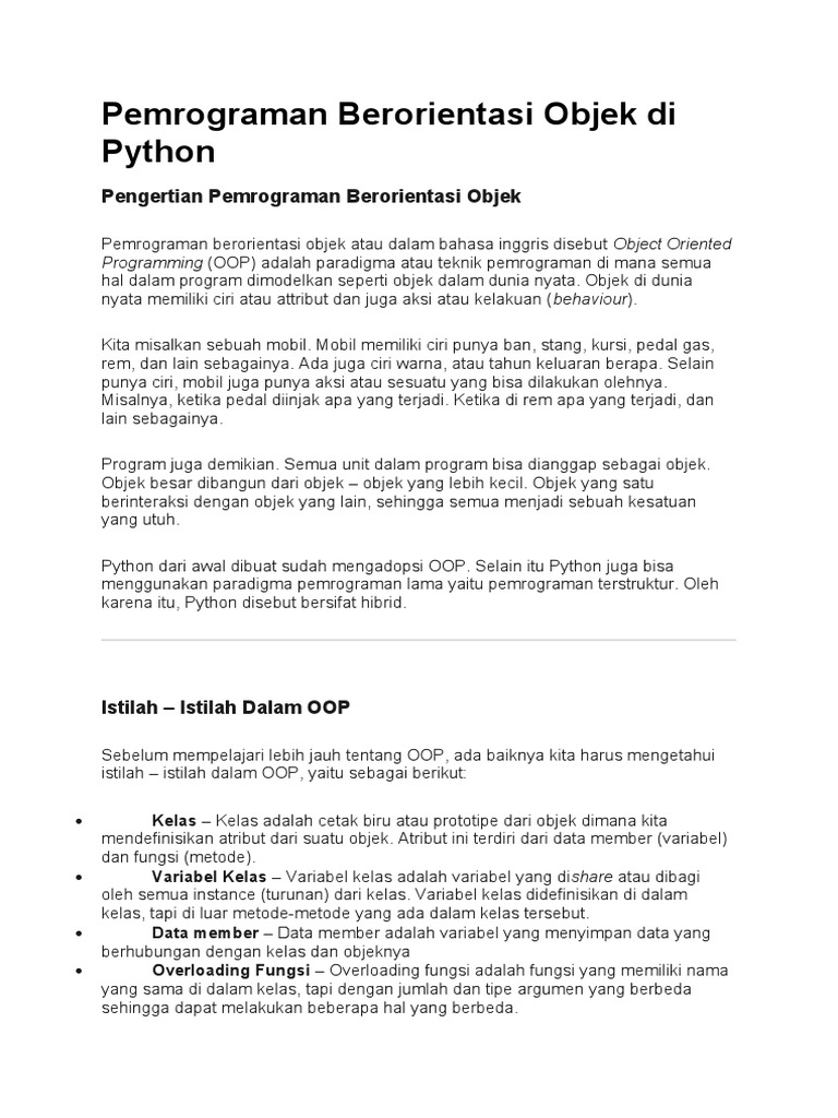 Panduan Pemrograman OOP dengan Python | PDF | Komputer