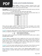 Random Variables and Its Probability Distributions