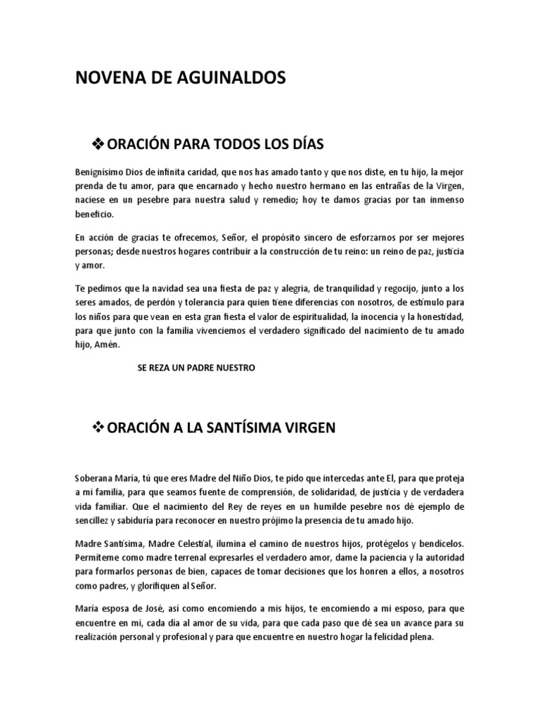 Novena de Aguinaldos | PDF | María, madre de Jesús | San José