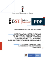 Instituto Nacional Salud Ins Boletin Transfusional Notificacion Casos Infeccion Transfusión