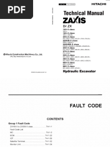 Hitachi ZX-3 Fault Codes List PDF