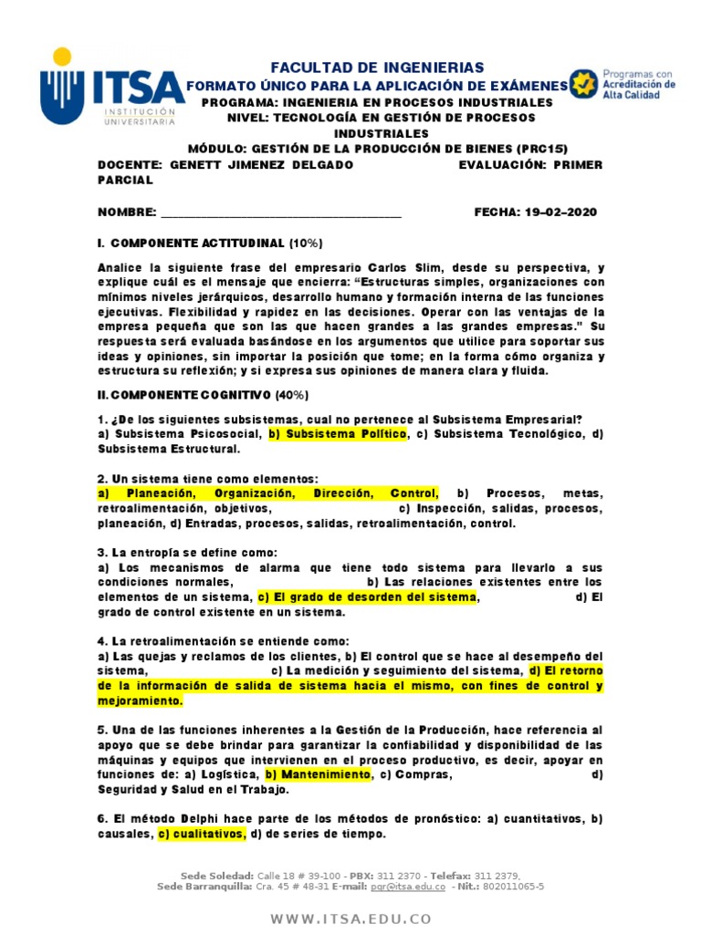 Primer Parcial: Gestión de Producción | PDF | Análisis de regresión ...