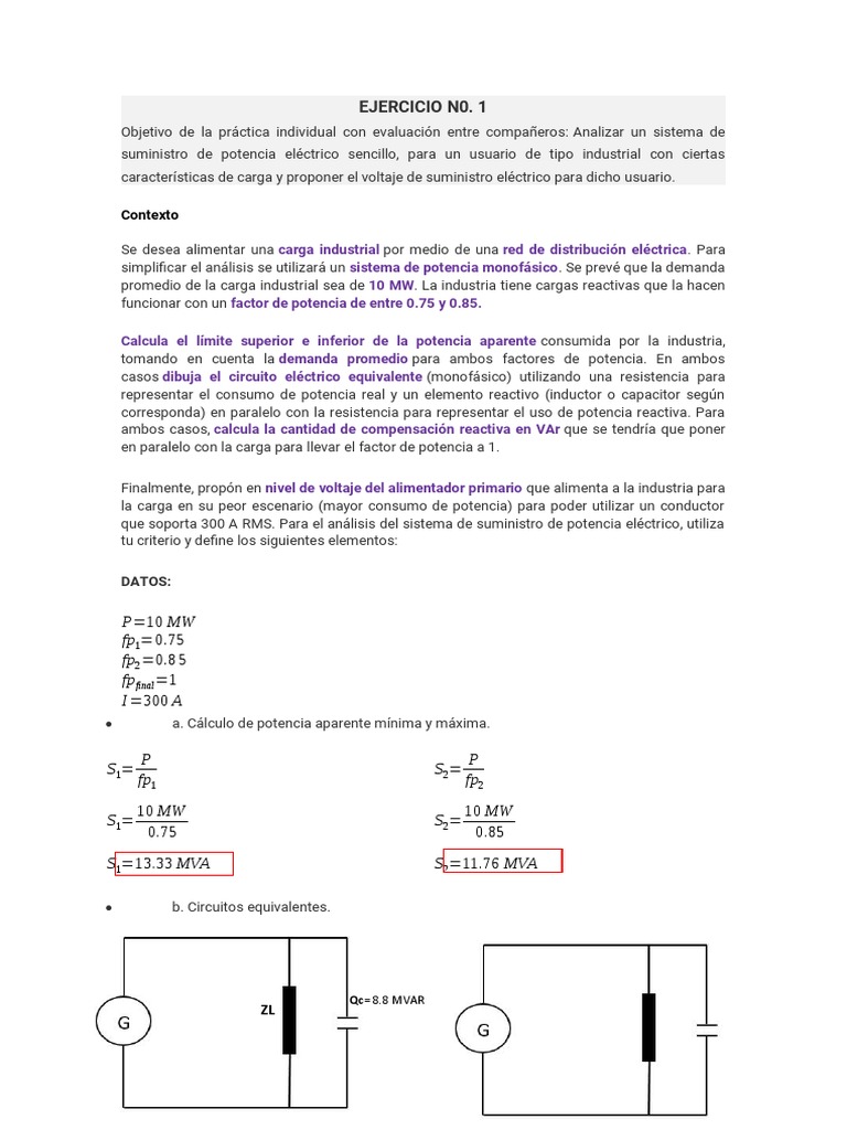 Características de las Cargas Eléctricas PDF Energia electrica