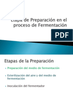 Etapas de Preparación en El Proceso de Fermentación