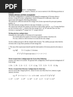 Honors Chemistry WKSHT Electron Configuration II