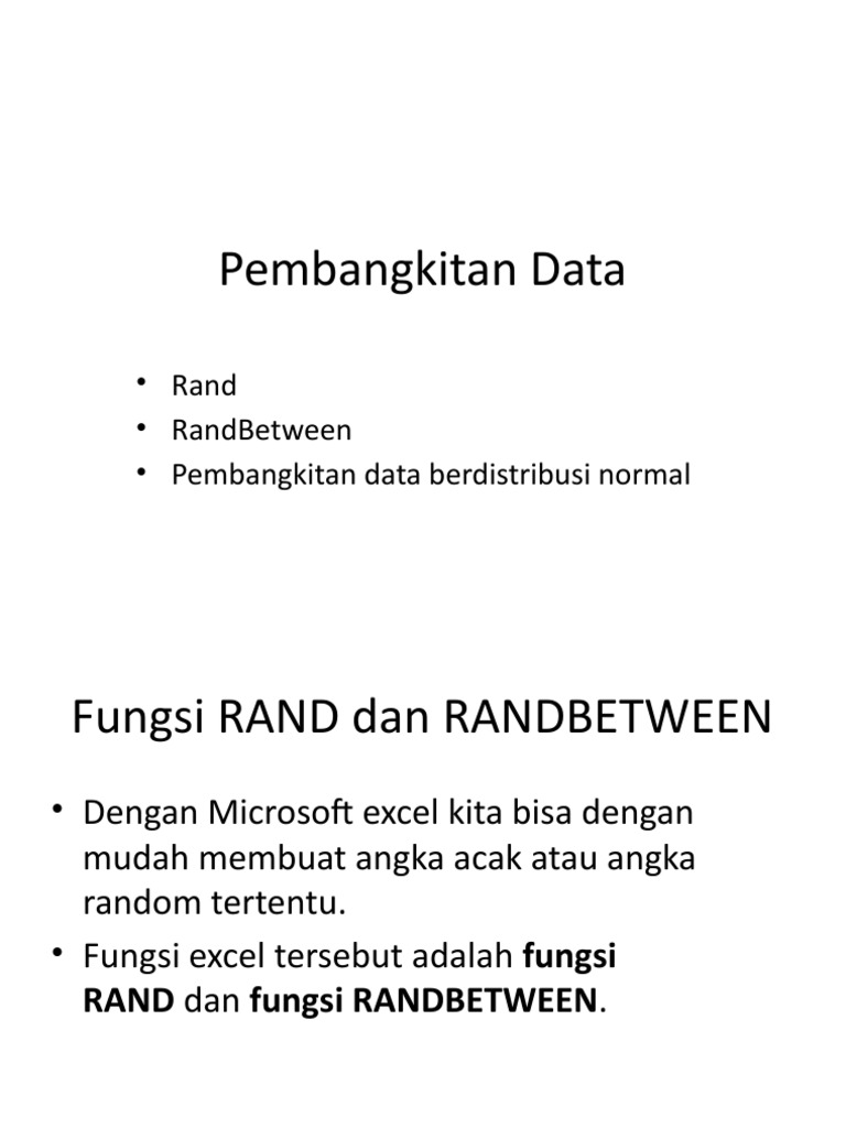 Panduan Fungsi RAND dan RANDBETWEEN Excel | PDF