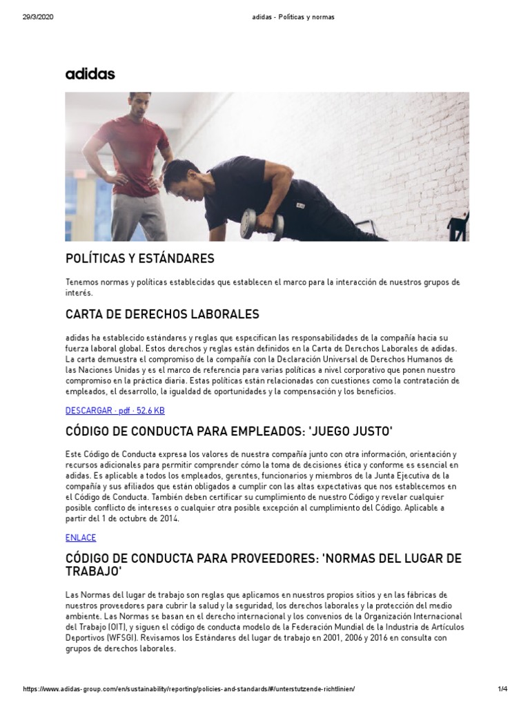 Adidas Políticas y Normas PDF | Derecho laboral | Migración humana