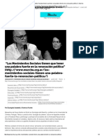 Los Movimientos Sociales Tienen Que Tener Una Palabra Fuerte en La Renovación Política - Marcha