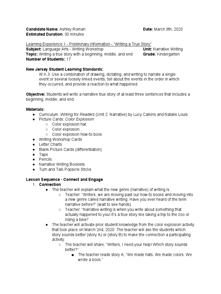 Writing A True Story | PDF | Narrative | Writing
