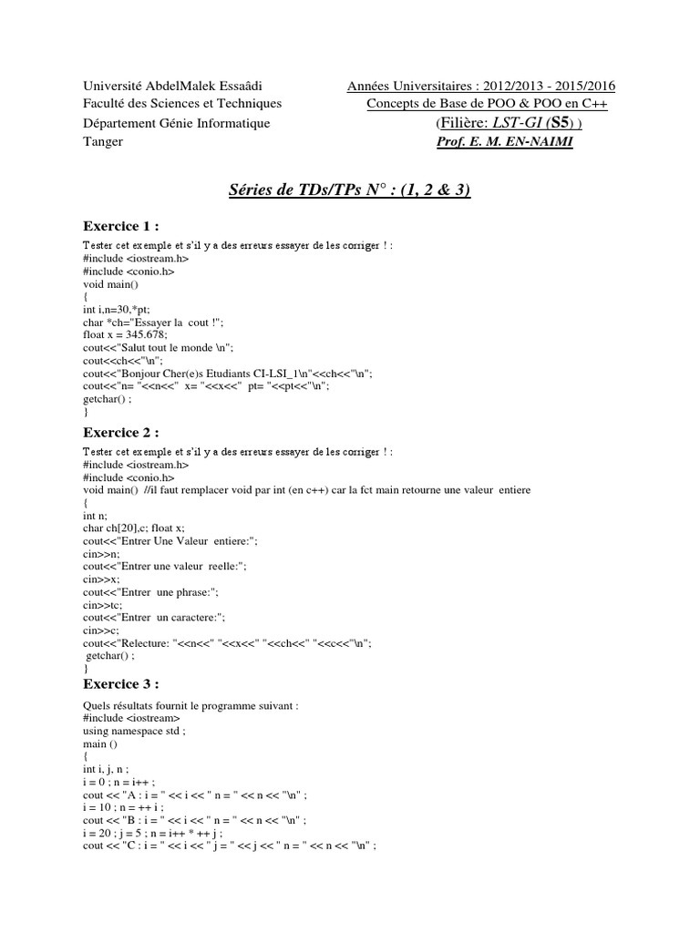 Serie 1 C Pdf Coordonnees Cartesiennes C