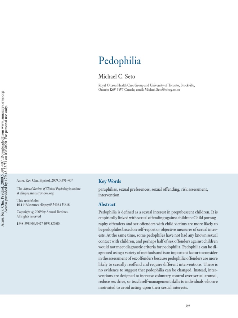 Pedofilia | PDF | Pedophilia | Intimate Relationships