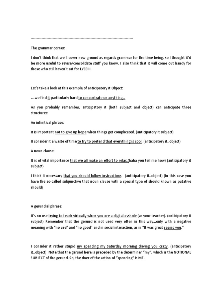 The Grammar Corner PDF Verb Onomastics