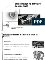 Ações Biossegurança Contexto Gestão Qualidade