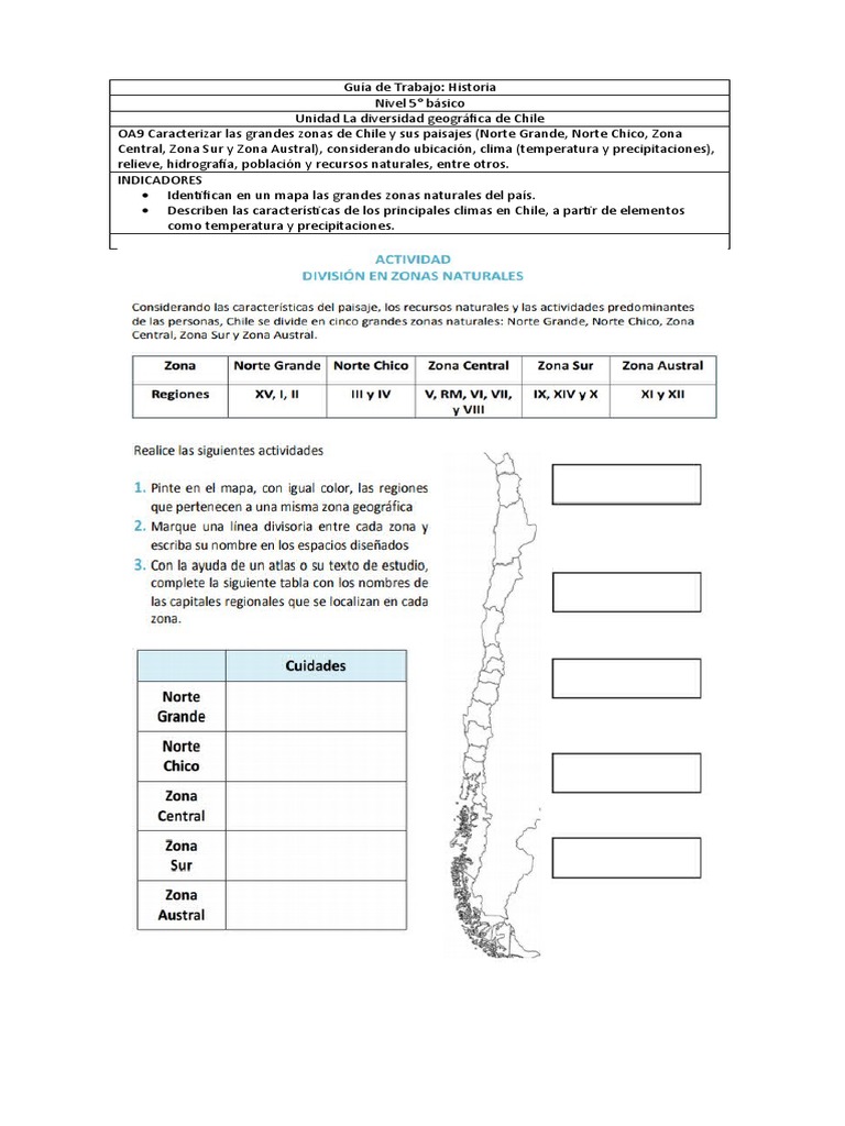 Zonas Naturales, Norte Grande y Chico | PDF
