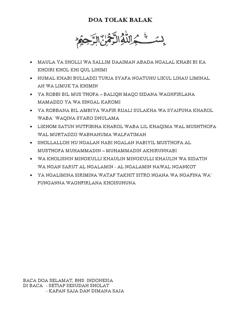 Prosesi doa bersama dalam Kenduri Tolak Balak