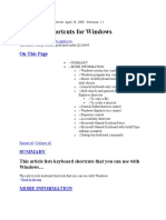 Keyboard Shortcuts For Windows: On This Page