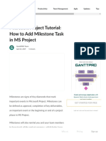 Microsoft Project Tutorial - How To Add Milestone PDF