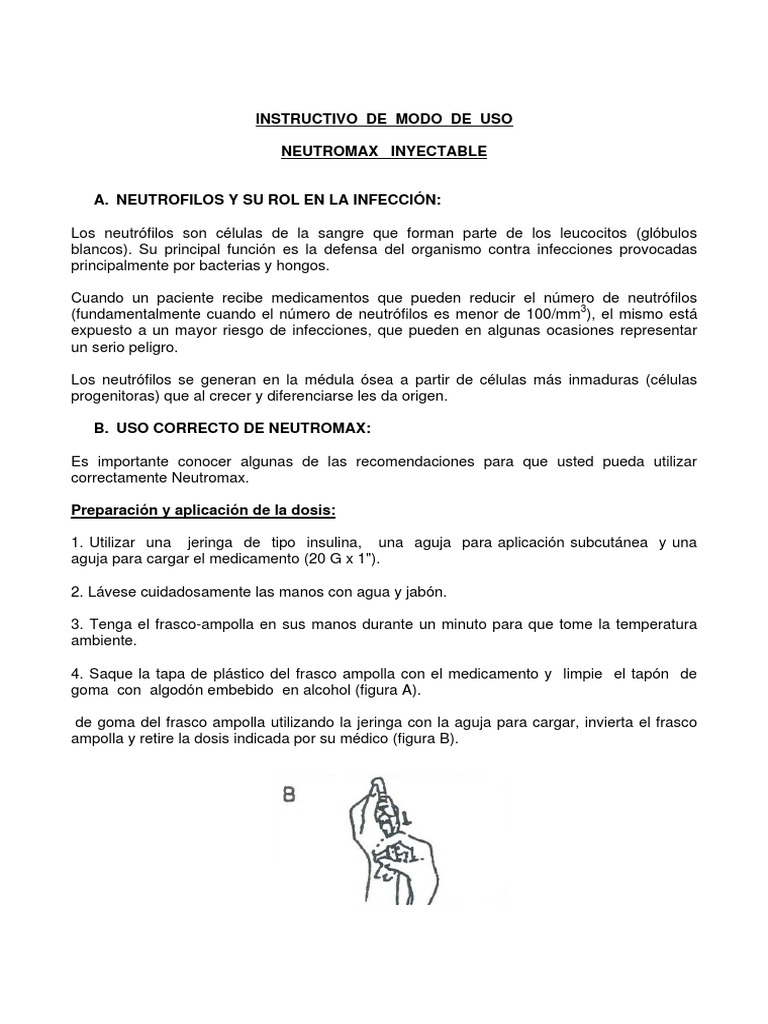 Instrucciones para aplicar Neutromax | PDF | Inyección (medicina ...