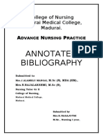 Advance Nursing Practice Annotated Bibliography