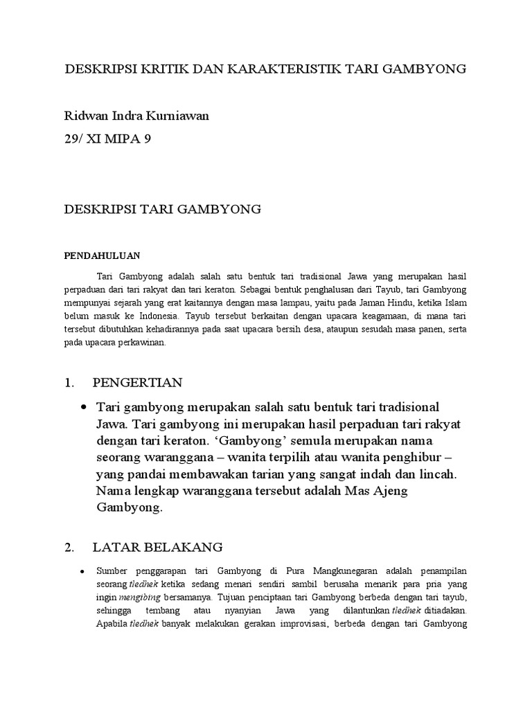 Kritik Tari Gambyong