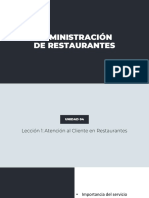 Atencion Al Cliente en Restaurantes