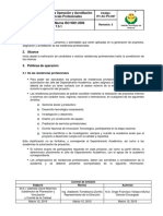 Itv-Ac-Po-007 Procedimiento para La Operación y Acreditación de Las Residencias Profesionales