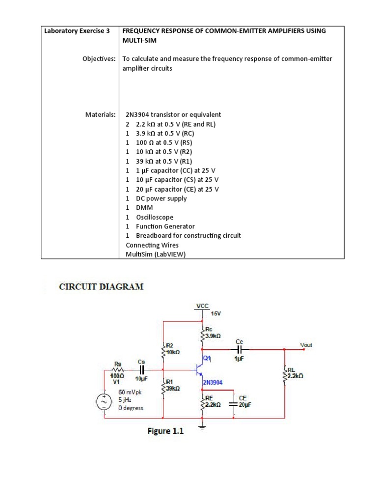 Frequency Response of CE Amplifiers | PDF | Hertz | Amplifier