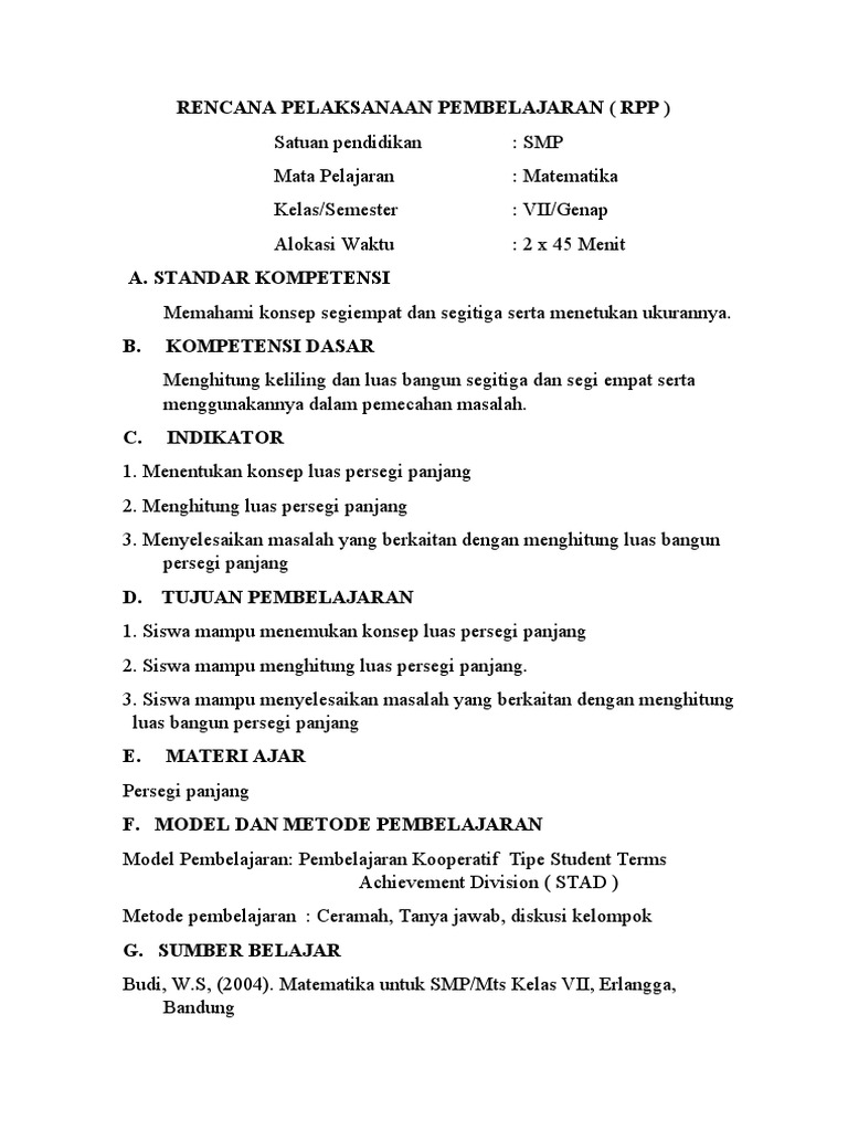 Bismillah RPP KBK | PDF | Karier & Perkembangan | Metode & Bahan Ajar
