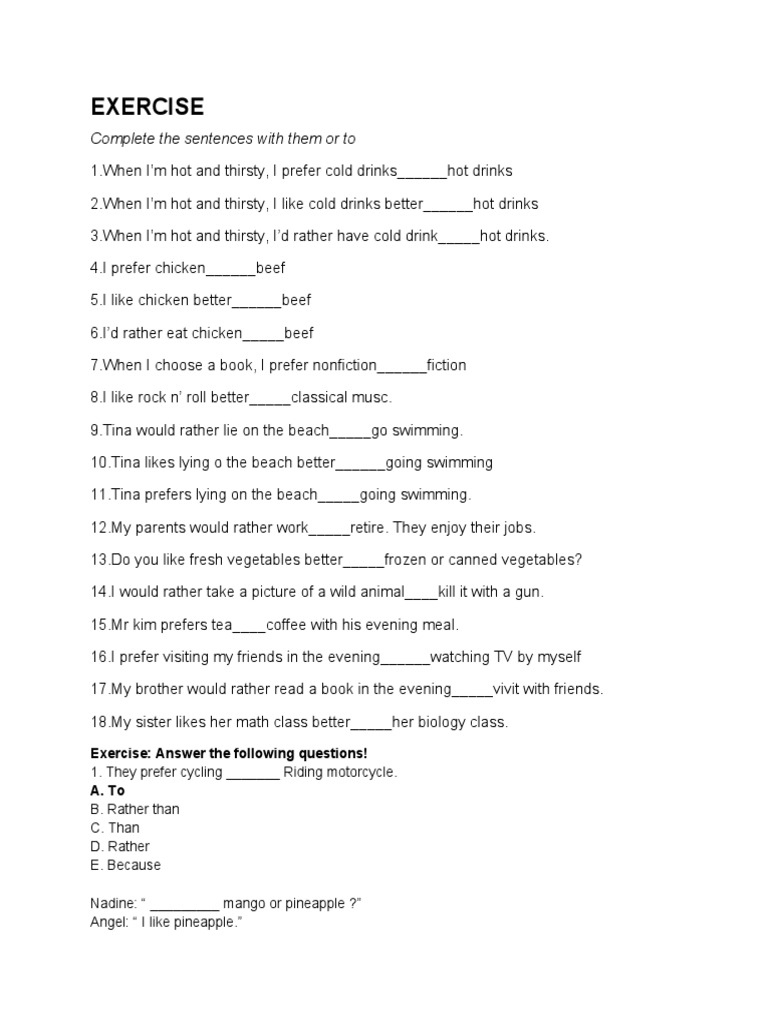 Exercise Kls Xi Pdf Syntax Linguistic Typology