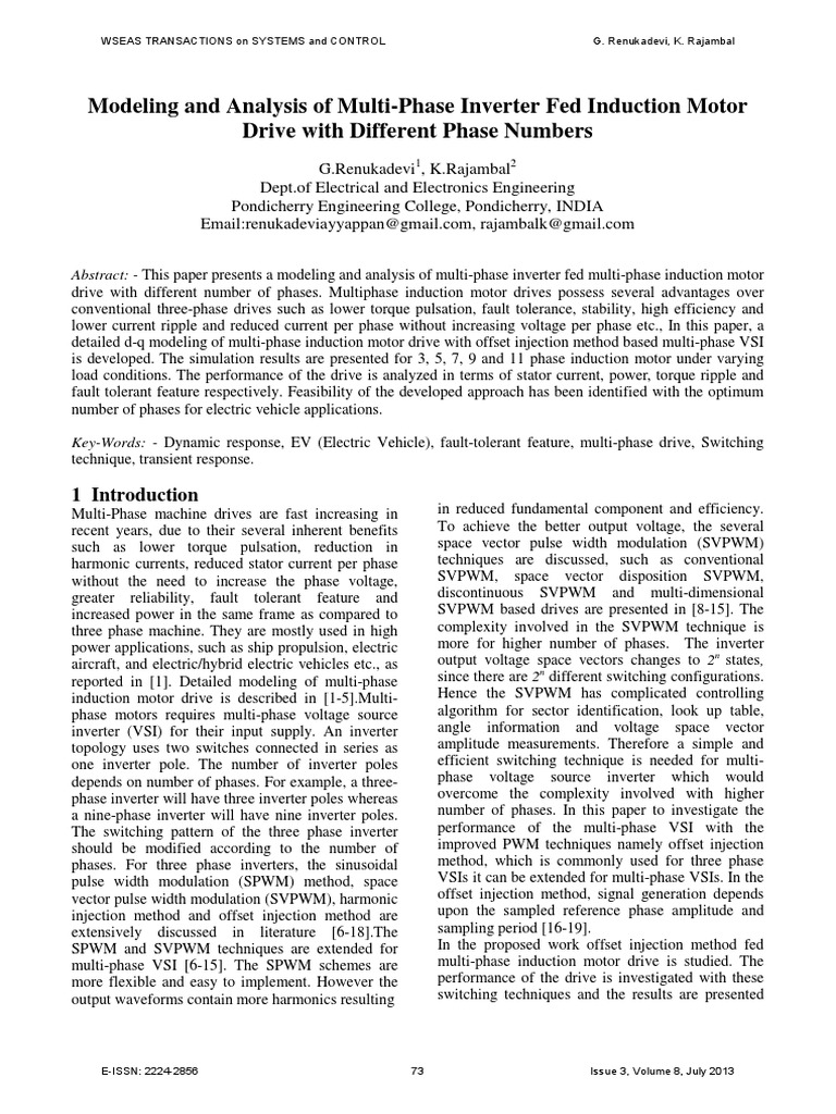Multi-Phase Inverter for Motor Drives | PDF | Power Inverter | Electric ...