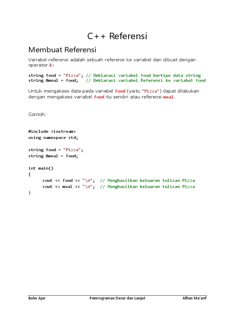 Pemrograman C++: Referensi dan Pointer | PDF | Teknologi & Rekayasa